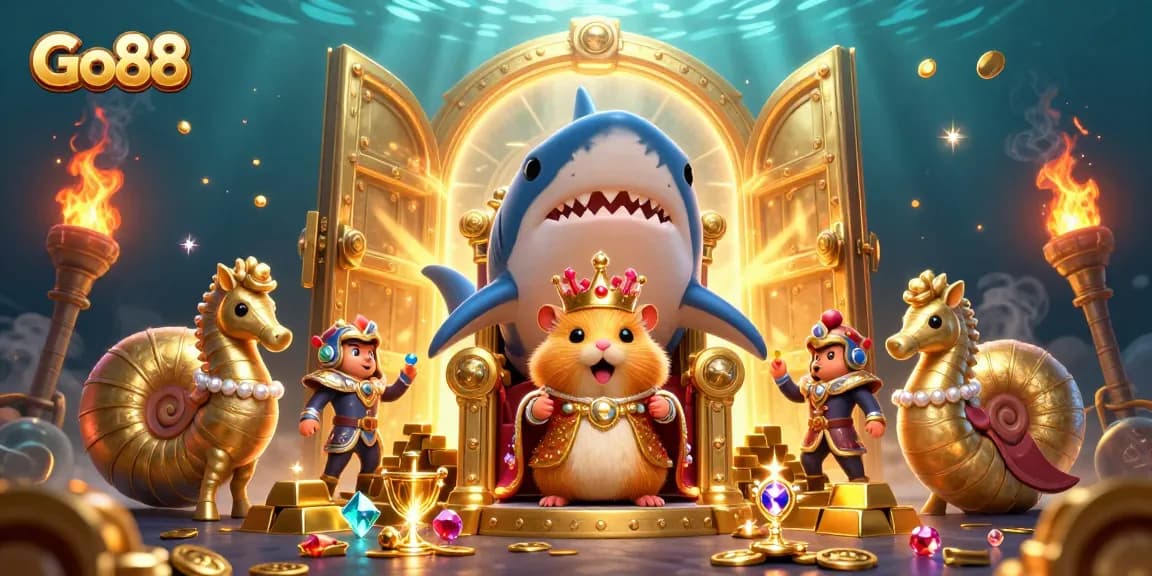 Join the adventure at Go88, where the fearless hamster king rules a treasure-filled kingdom of casino glory!
