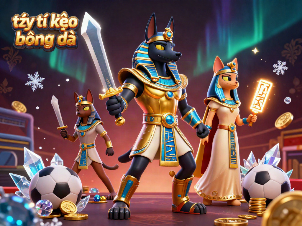 Experience exciting tỷ lệ kèo bóng đá with Anubis and Bastet in a vibrant sports betting scene.
