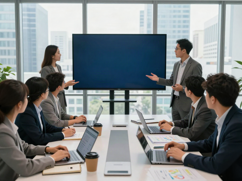 Team collaboration in a modern office at https://www.goldhillplaza.com, showcasing strategic meeting dynamics.