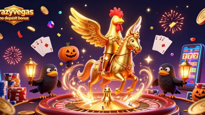 Play with crazyvegas no deposit bonus at a thrilling midnight casino, featuring vibrant 3D characters.