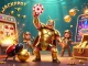 Winbox88 apk download features a jubilant insect duo celebrating jackpot wins in a lively casino!